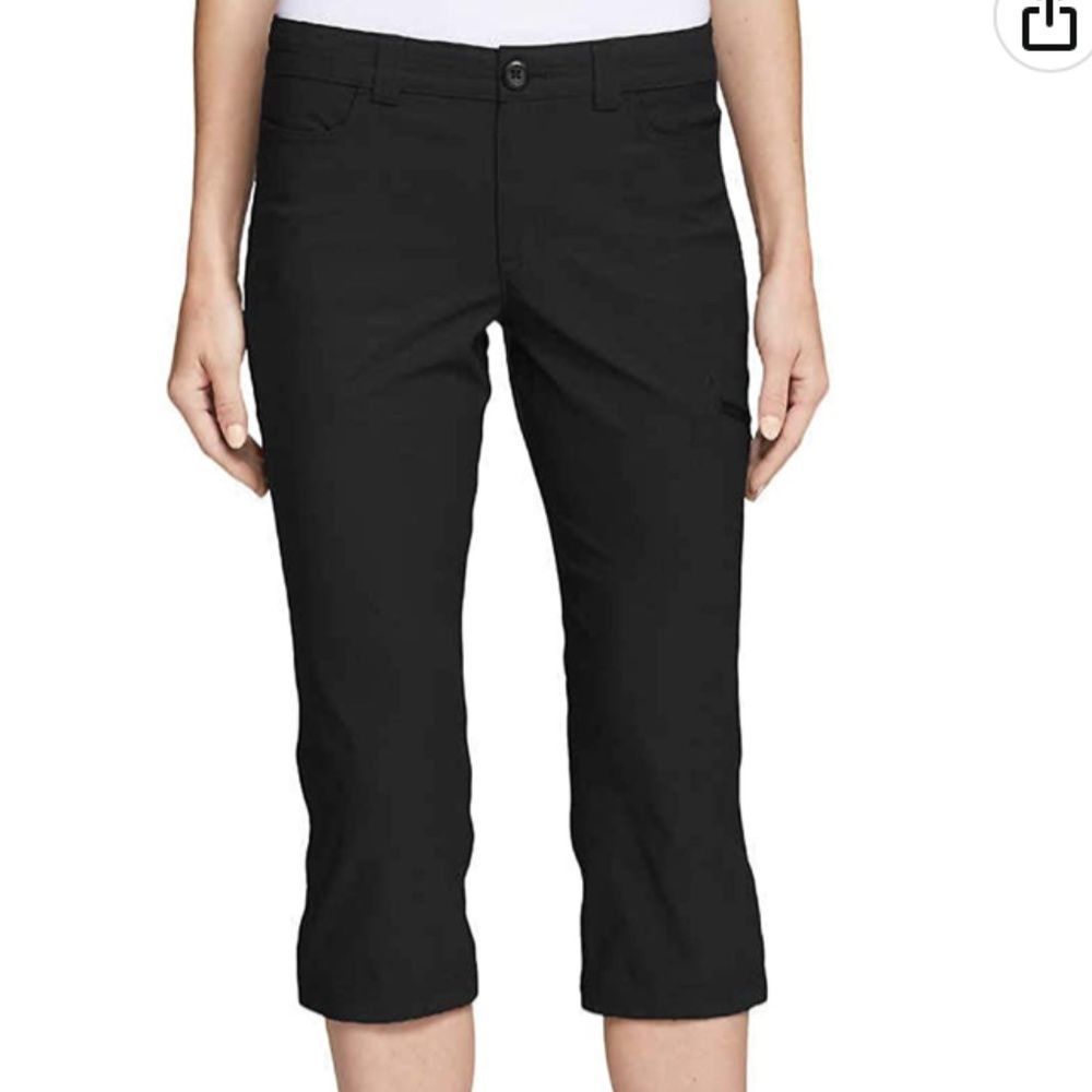 Eddie Bauer Black Capris Rainer Performance Size 6